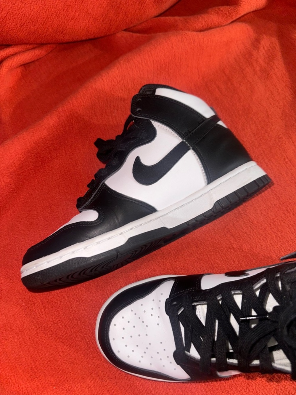 Nike Black & White High-Top Dunk Style Sneakers panda